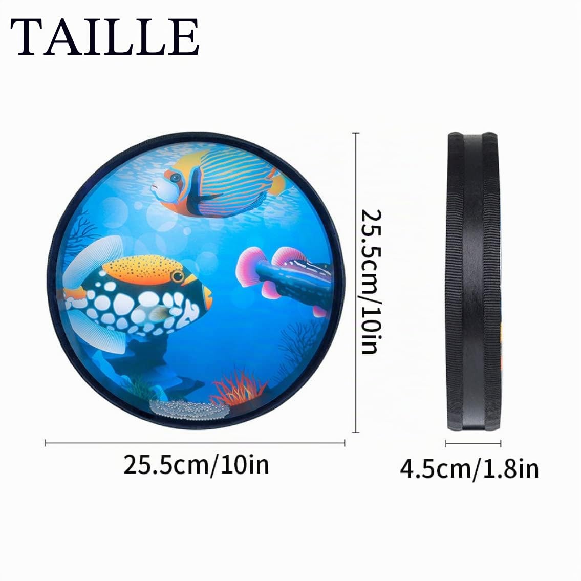 Tambour De Perles Océan Vague Tambour à Main Tambour De Perles Vague Jouet De Percussion Pour Enfants Tambour De Mer Tambour De Battement à La Main Tambour De Perles Océan Vague Jouet De Percussion Av