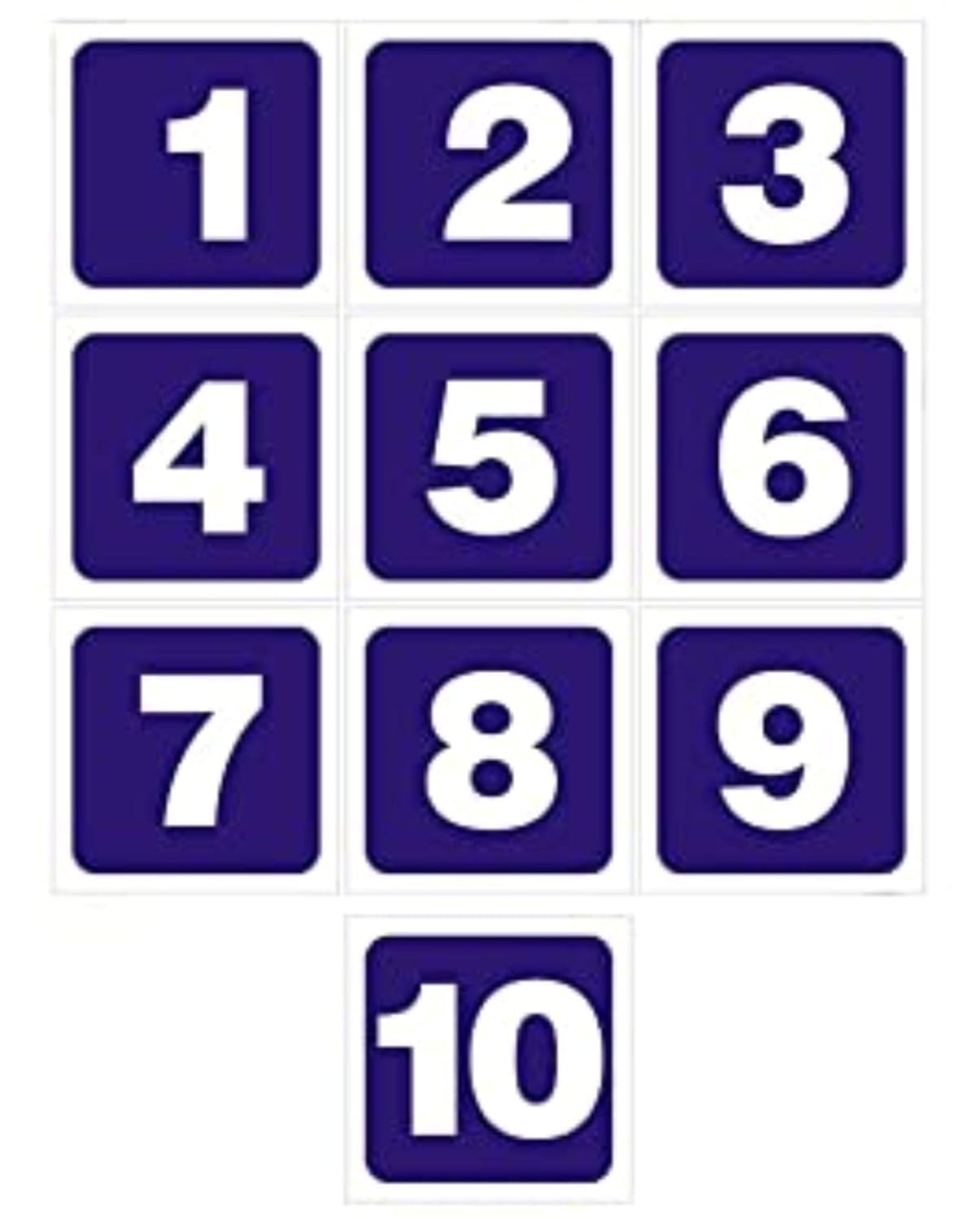 Room Number Signage Sticker 1-10 Blue White Vinyl 7.6x7.6cm | Wall & Glass Application, Lodge, Hospital, School, Set of 10 Digits, ACP Sheet Compatible, White on Blue Decal-image-12