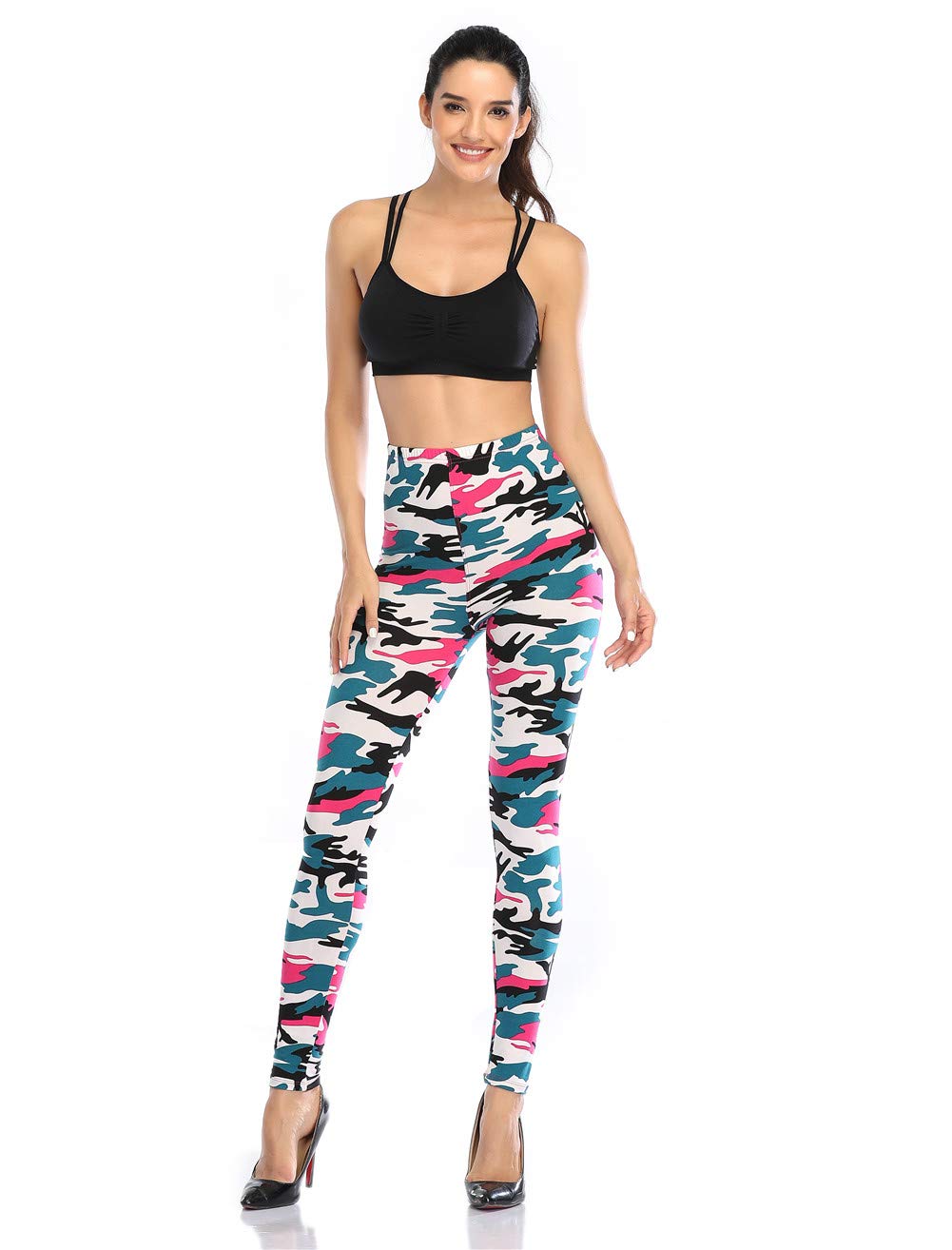 Kotii Women's Soft Full Length Leggings High Waist Ankle Length Leggings Pants Tights
