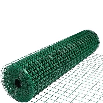 E cox PVC Coated Wire Mesh Fencing Net_Tree Guard, Anti Bird Net 3mm 0.9 mtr Height x 3 Meter Length UV Stabilized, Green Color mesh Used for Animal Cages and Industrial Security Secure Your Space