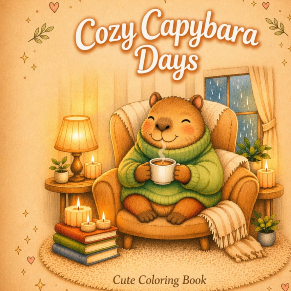 Cozy Capybara Days: Cute and Relaxing Coloring Book with Cozy Scenes, Tea Time, Self Care and Sweet Adventures (Cozy Capybara Life)