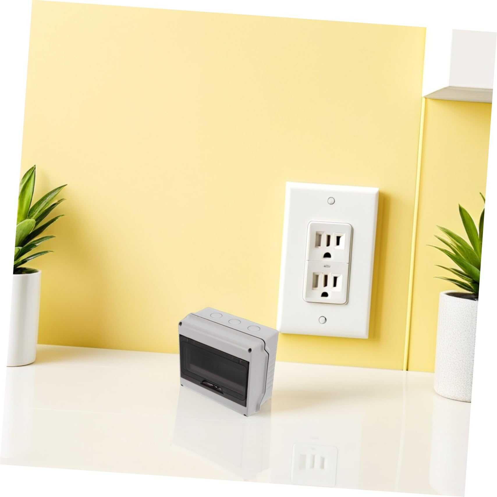 Scatola Elettrica da Esterno Ip65 8 Vie con Finestra Trasparente e Guida Din, per Stazioni di Ricarica e Parcheggi, 2 Pezzi
