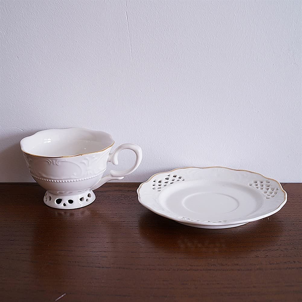 Eleganckie ceramiczne filiżanki i spodek do kawy wielokrotnego użytku, popołudniowe kubki do cappuccino filiżanki do espresso Cappuccino ananasowa filiżanka do herbaty Highball
