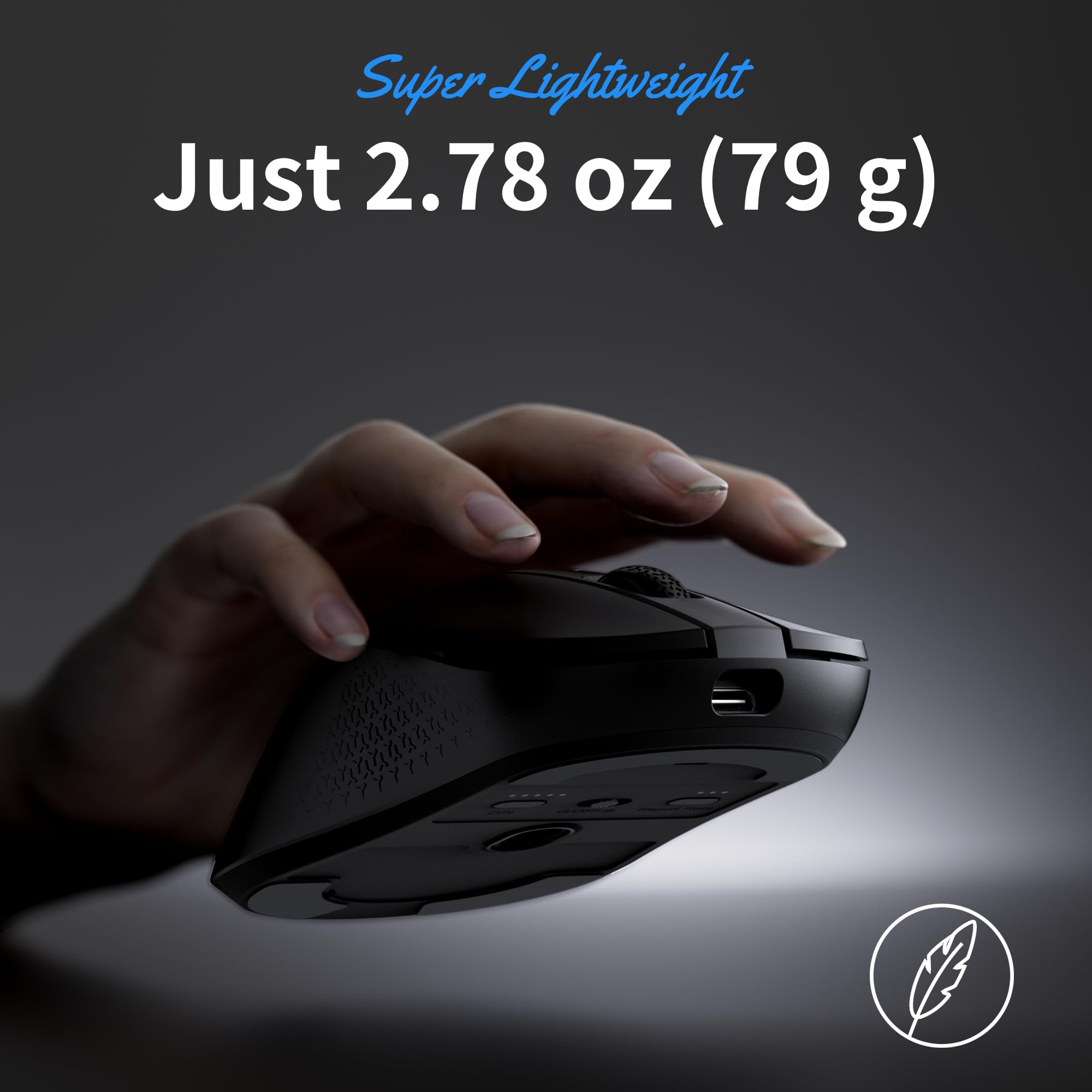 Keychron M3 Mouse Ottico Wireless, 2,4 GHz/Bluetooth 5.2/USB-C, 1000 Hz Frequenza di Polling, PixArt 3311, 12000 DPI, 300 IPS, Leggero ed Ergonomico, Mouse Programmabile per Windows, Mac e Linux, Nero