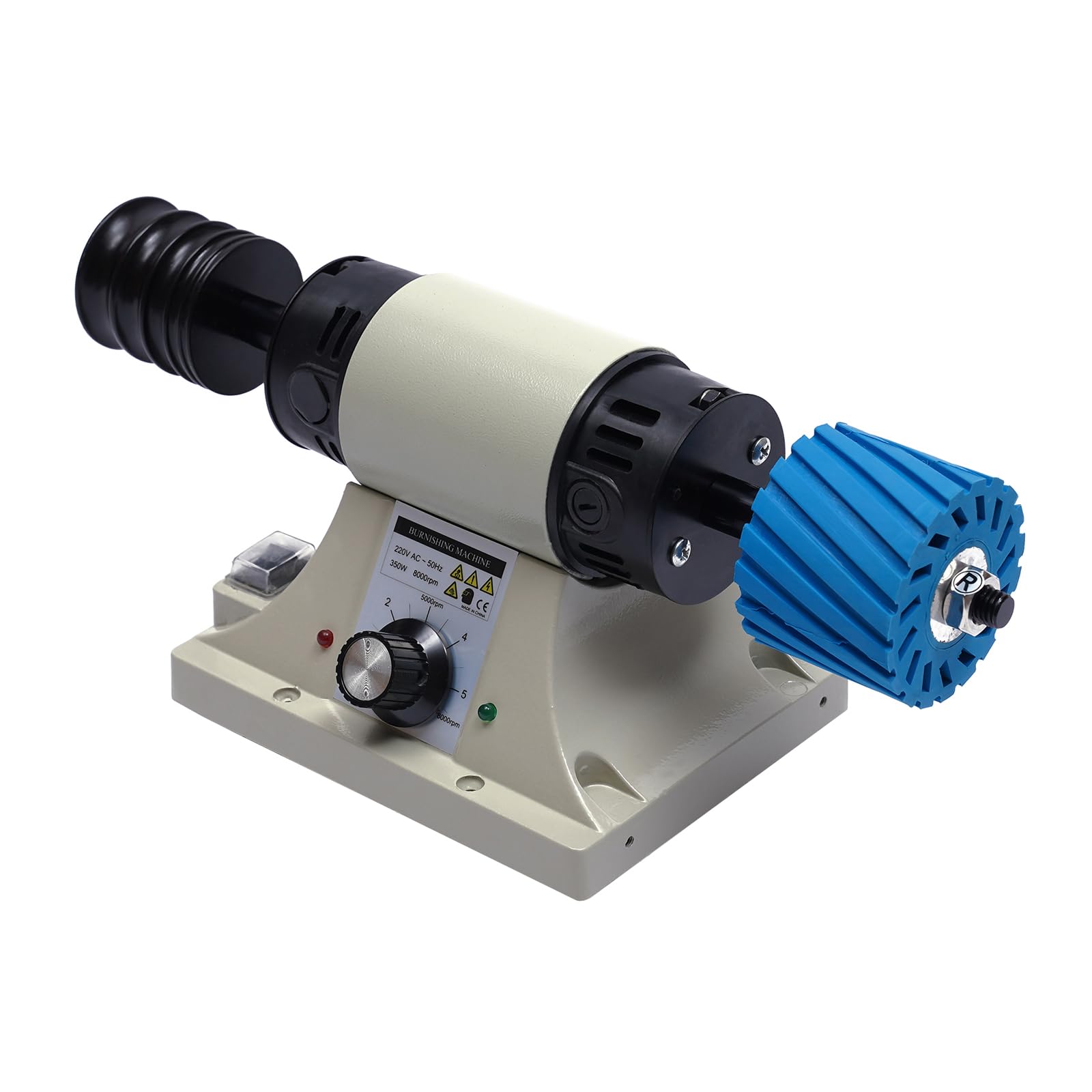 350W Elektrische Leder Kantenschleifer Leder Polier mit Holzbrennrad- und Schleifgürtel 0-8000rpm Einstellbare Geschwindigkeit Doppelschleifer mit robustem Standfuß, für die Holzbearbeitung