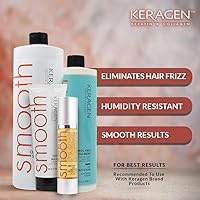 Vista 4 de Keragen - Tratamiento de alisado de queratina brasileña, sistema de alisado para cabello seco y dañado, sin formaldehído con kit de queratina