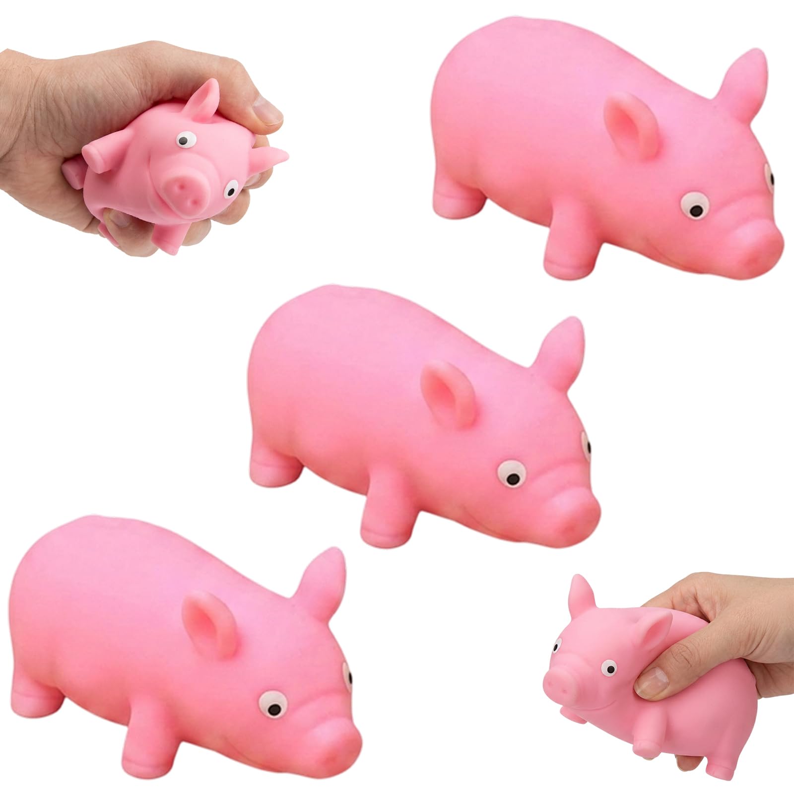 3 Pcs Pig Squishy, Stress Relief for Office Workers and Students, Stress Relief Set, Soft Textured Anxiety Relief Tool for Desk Use