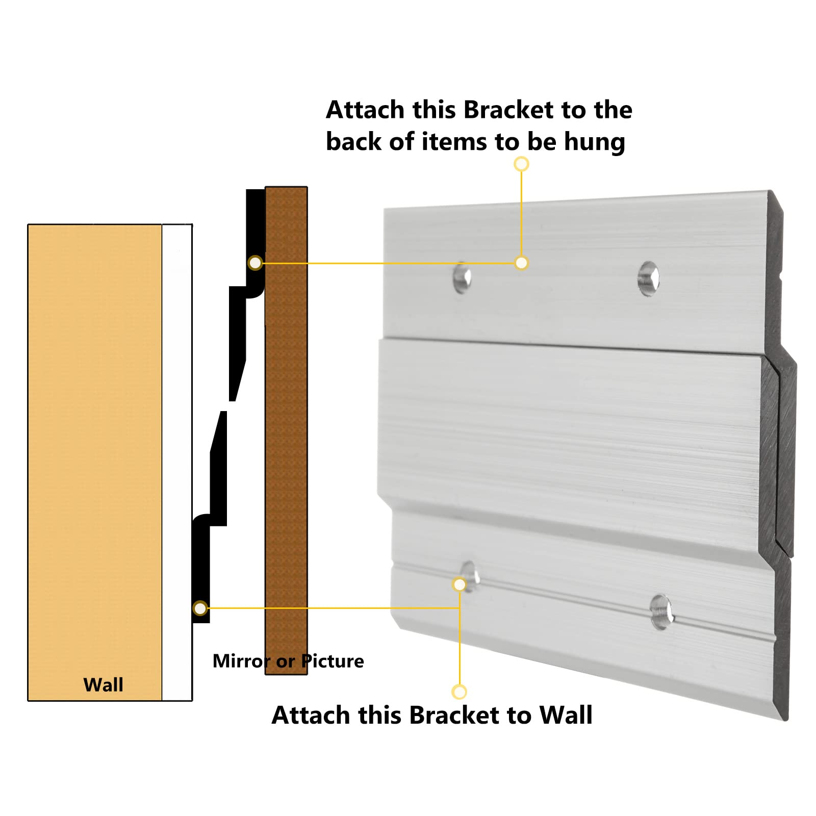 FVIEXE 16 Stück 10.2 cm französische Stollenaufhänger, robuster Metall-Bilderaufhänger mit Z-Stange - Image 3