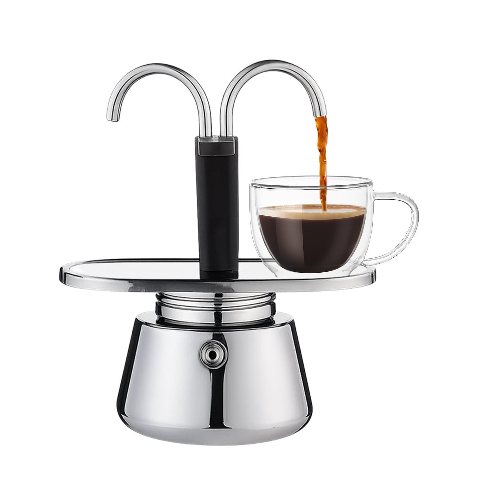 de Cocina para Gas y Eléctrica Hervidor de Café Acero Inoxidable | de Café para Camping, Viajes, Oficina en el Hogar, Cocina, Cafetería, Desayuno y Tarde y Trabajo