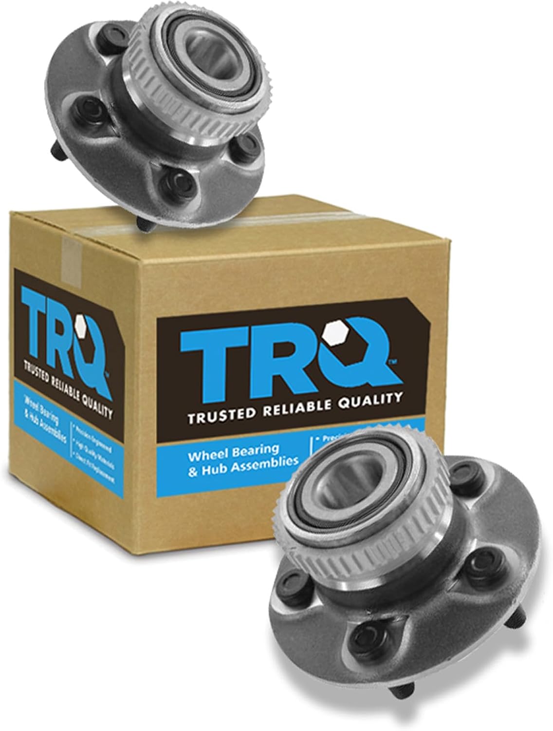 TRQ 2 Piece Rear Wheel Bearing & Hub Assembly Set Compatible with 2001-2002 Chrysler PT Cruiser