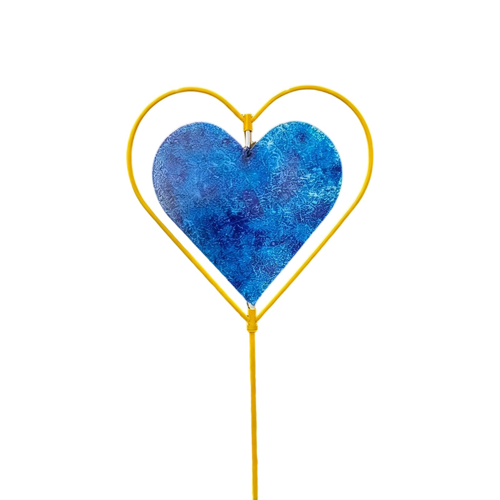 CAZSTYK Garden Decor for Outside, Metal Love Heart Garden Stakes Yard Art Gardens Decorations for Outdoor Lawns Porch Pathway Yard Art Ornament