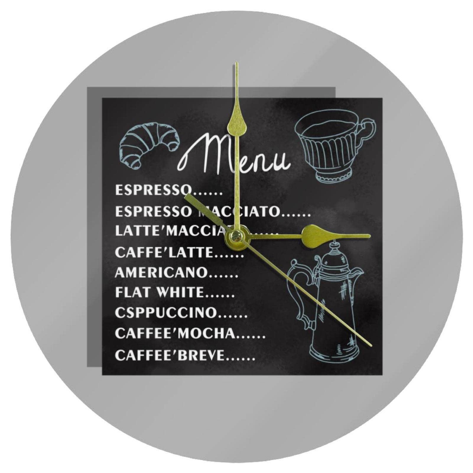 Horloge murale ronde décorative de 24 cm pour embellir le salon et le bureau moderne