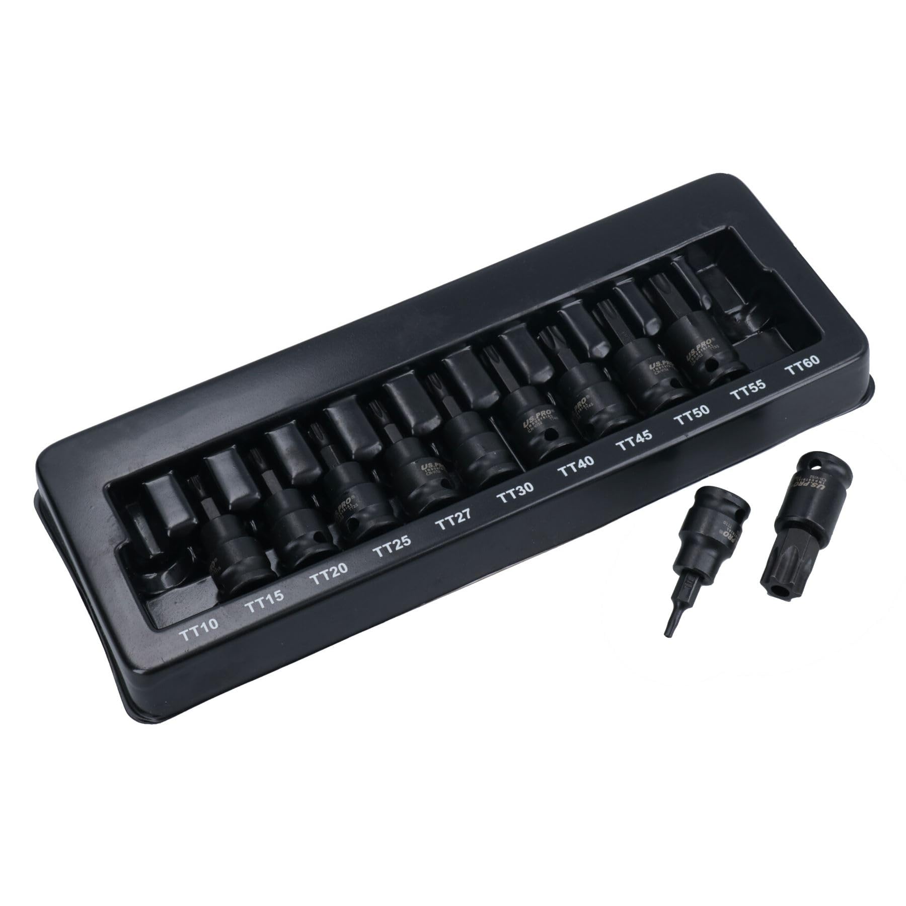 Ab Tools Men's Black Torx Star Impact Impacted Shallow Short Bit Sockets T10 – T60 11Pc Set