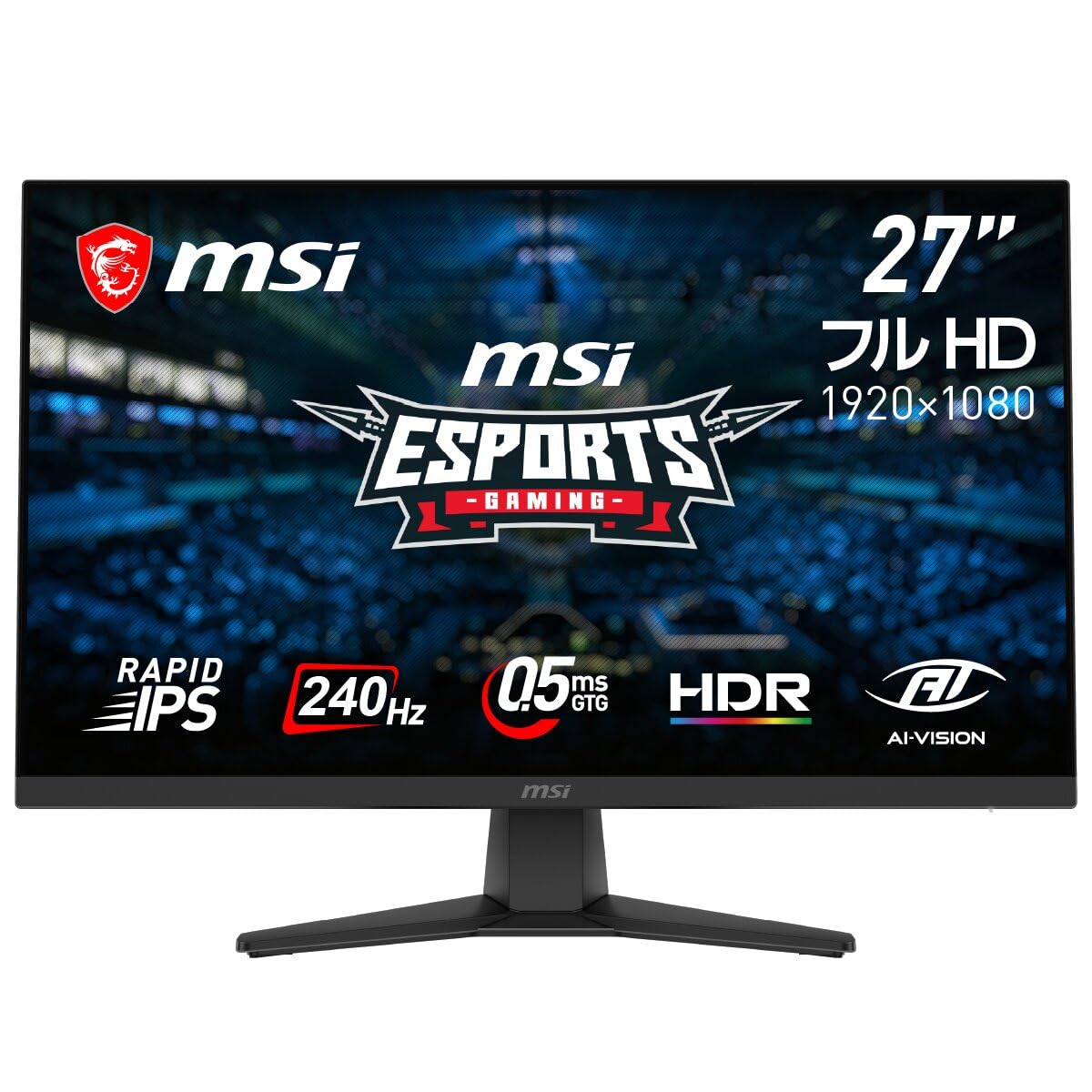 【Amazon.co.jp限定】MSI ゲーミングモニター MAG 272F X24 27インチ/フルHD/RAPID IPS/240Hz/0.5ms（GTG）/HDR/FreeSync Premium/HDMI 2.0b/DP 1.2a/VESA100/メーカー3年保証