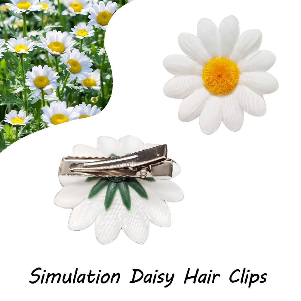 Pince à Cheveux Vintage Bijou - 3 Marguerites Doré Vieil Or - Accessoire Mariage