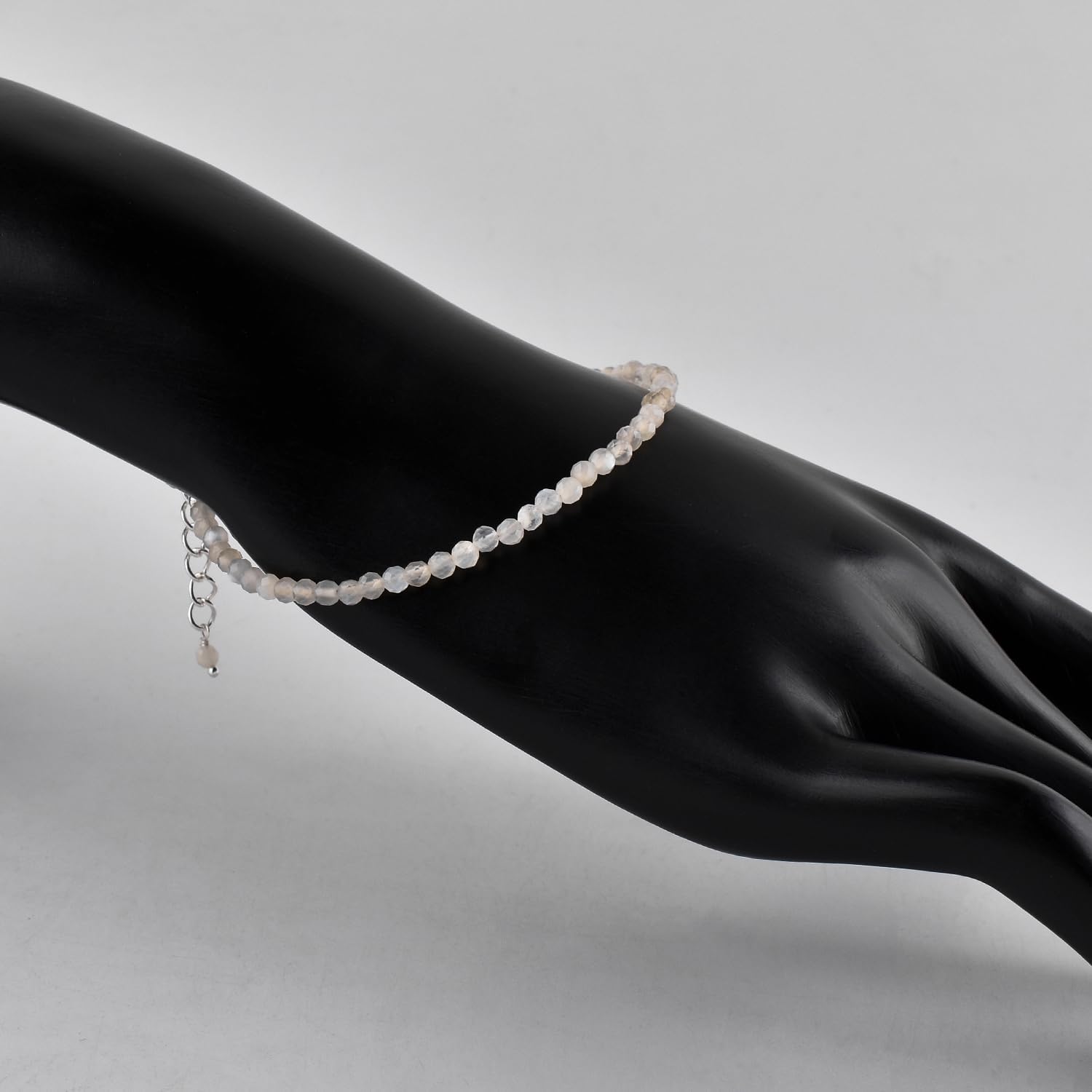 YANARA Gemstone Bracelet Natural Gemstone Micro Beads Handmade Jewelry For Women Chakra Energy Crystal, Silver Plated Chain 8 inch Crystal Bracelet - Image 2