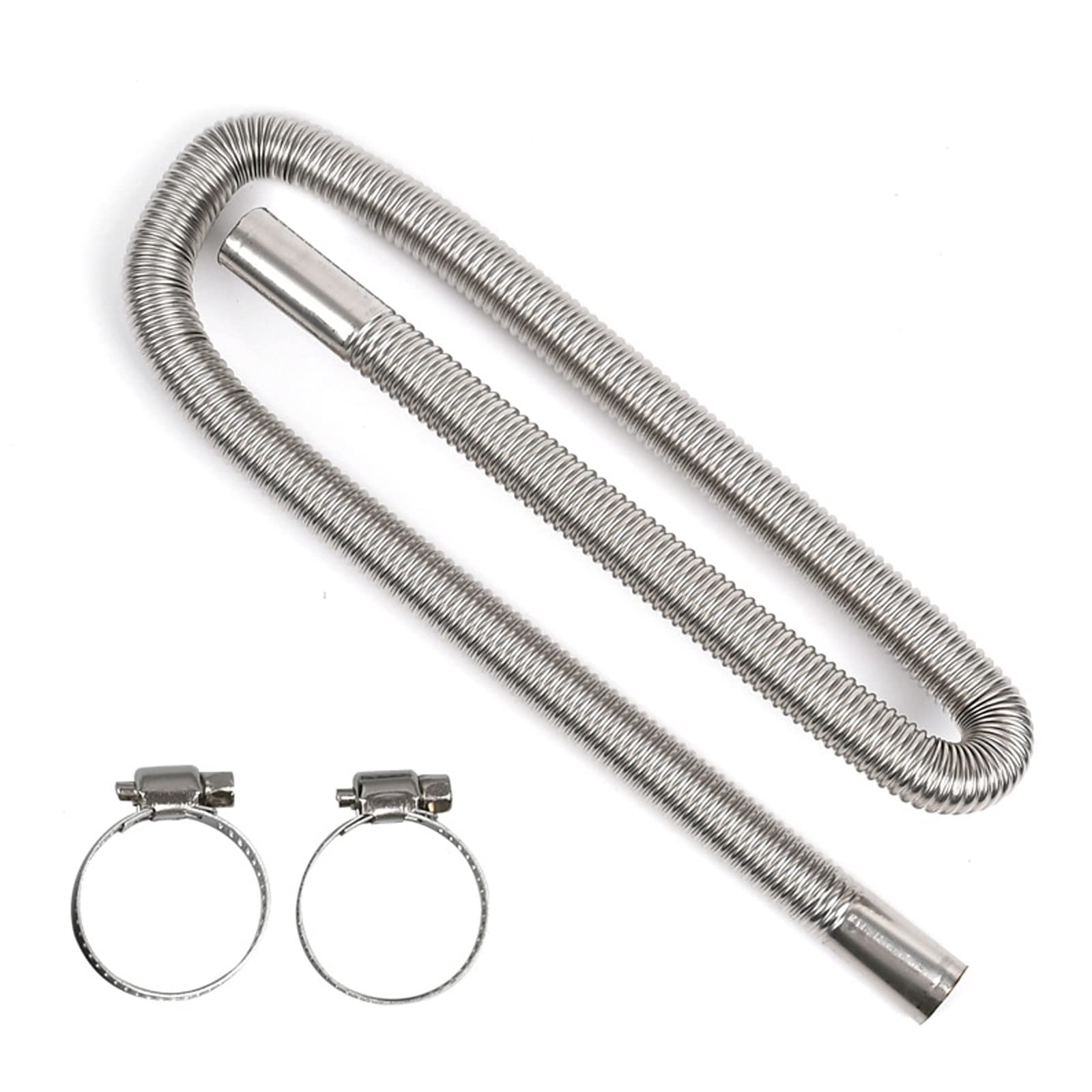 98.4 Inches Stainless Steel Exhaust Hose, 2.5cm/ 1 In Fuel Tank Diesel Gas Vent Hose Length, Flexible Exhaust Tubing Diesel Heater Exhaust Pipe Inner Diameter Air Heater Exhaust Pipe