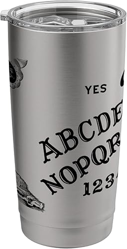Ouija Tablero de juego clásico con logotipo vintage de acero inoxidable aislado vaso