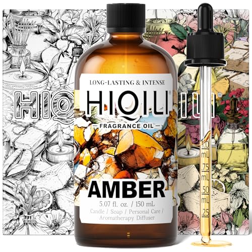 Image of HIQILI Amber Fragrance Oil for Perfume Making - 5.07 Fl Oz / 150 ML | Add to Body Lotion, for Candle, Soap Making, Hotel Scents for Essential Oil Diffuser & Aromatherapy