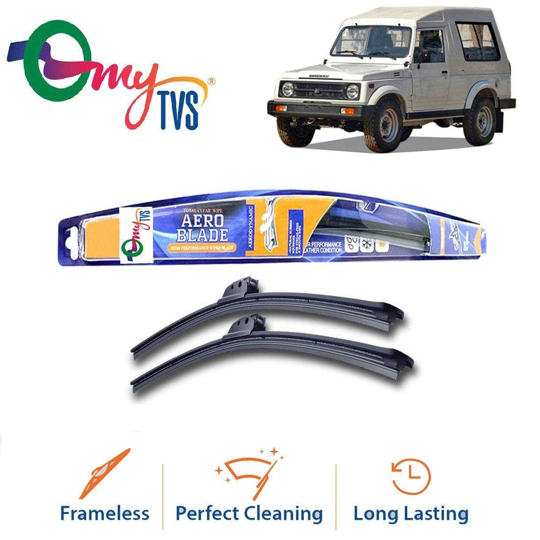 myTVS Frameless Wiper Blade Compatible With Maruti Gypsy MG-410 All Year (14 x 14)