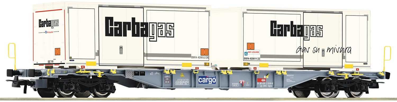Roco 6600122 H0 Containertragwagen Sgnss, SBB-Cargo, Ep. VI 'Carbagas'
