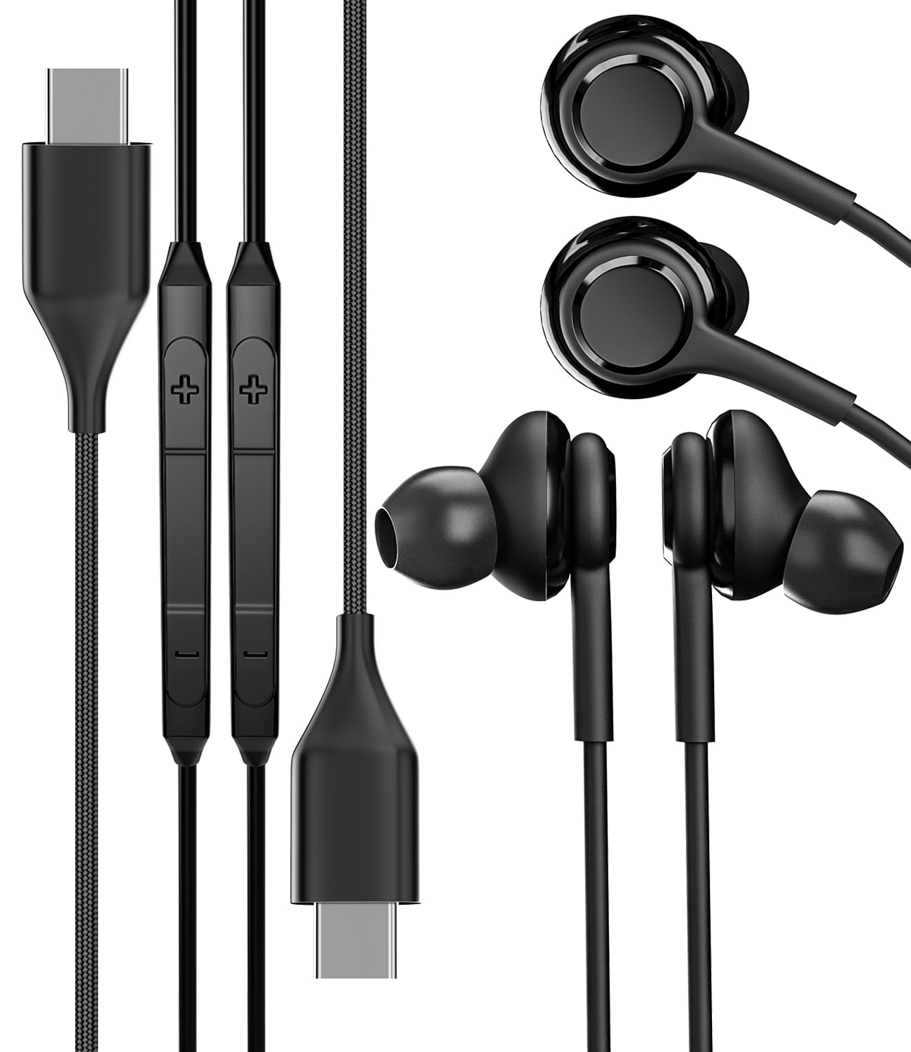 zoyuzan 099-n10-ejusb c jack headphone with microphone(2pack) type c wired earbud noise cancelling headset compatible for pixel galaxy s22 s23 s9 ultra