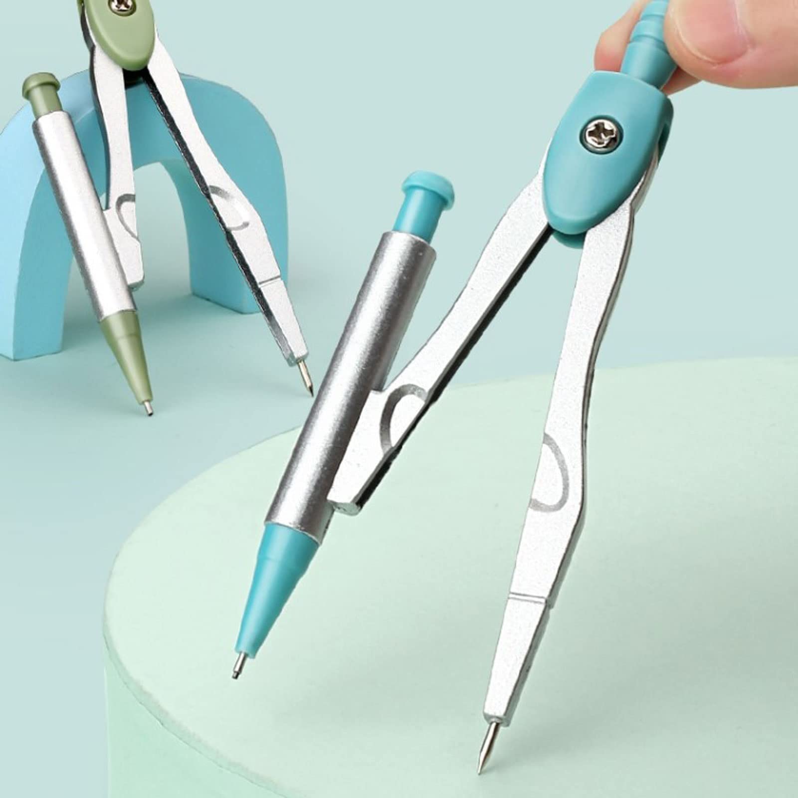 SwePer Zeichenkompass Zirkel Lineal Set Gerades Lineal Dreieck Zeichenwerkzeug Multifunktionaler Schüler Lernen Zeichnen Student Use Student Geometry Math Set (Color : B)