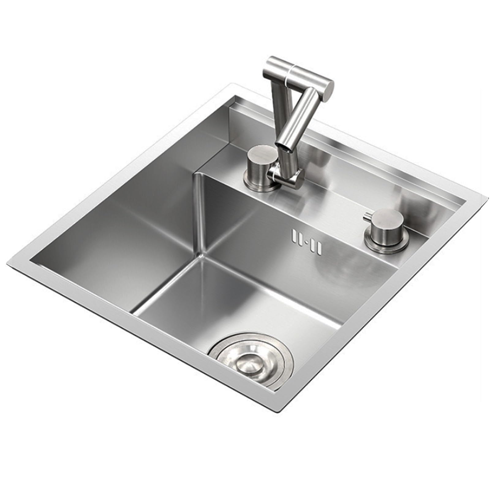 ZQFHSX Space-Saving Kitchen Sink - Foldable Faucet Cover, Stainless Steel, Compact Design for RV/Apartment with Siphon Drain