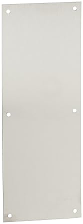 Rockwood 70E. 32D Stainless Steel Standard Push Plate, Four Beveled Edges, 16 Height x 6 Width x 0. 050 Thick, Satin Finish
