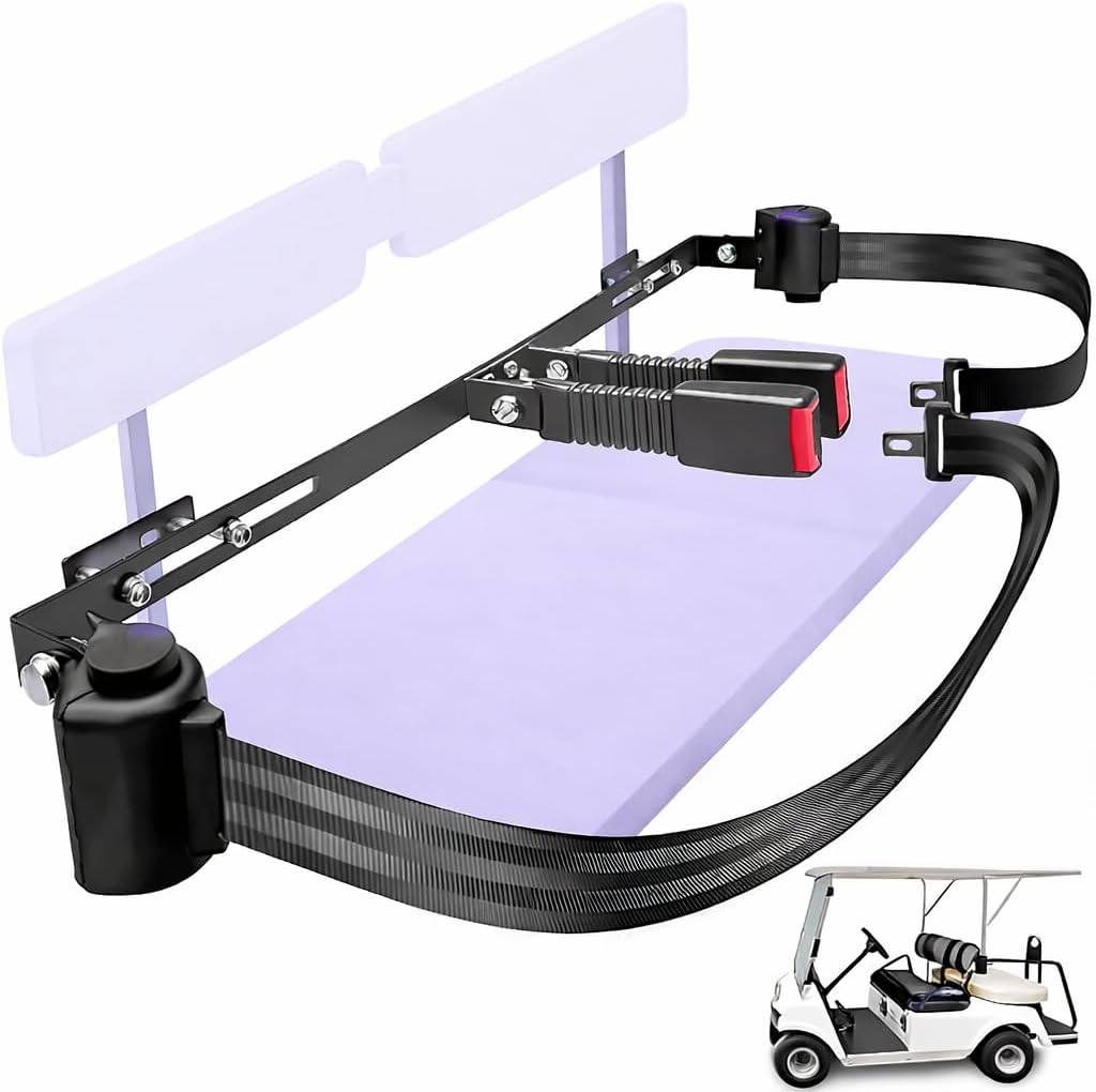 2 Passenger Golf Cart Retractable 42" Seat Belts with Belt Bracket Kit for Yamaha Club Car DS Precedent EZGO TXT RXV