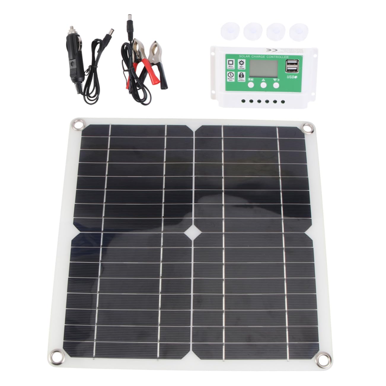 HANABASS 1 Ensemble Chargeur Solaire Portable avec Panneau Monocristallin pour Camping Randonnée et Voyage Équipement de Charge Extérieur Pratique et Durable