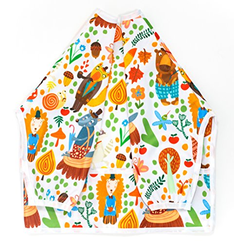 Pikababy Long Sleeved Bib Waterproof Bibs with Pocket - 6 to 24 Months Baby Girl and boy Colors (Alice) - Thumbnail 6