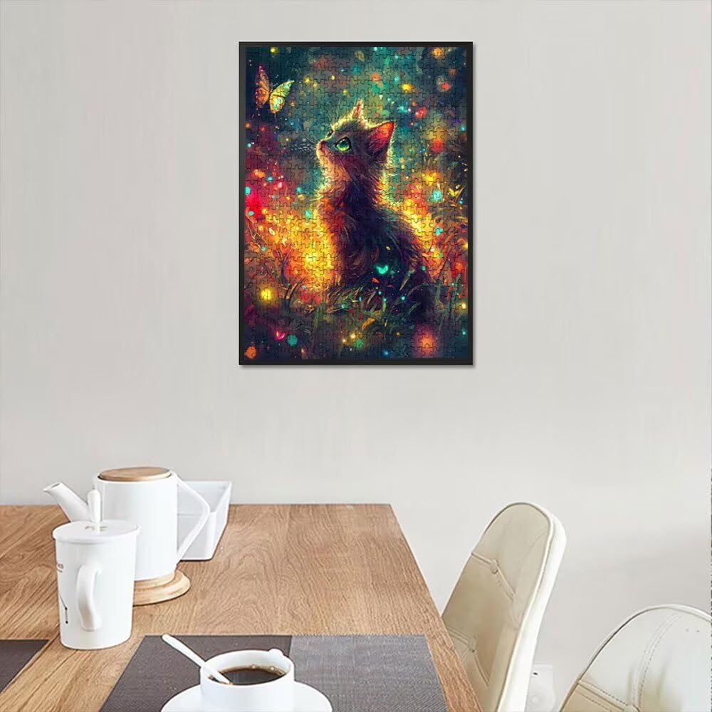 Licht Katze Puzzle 4000 Teile, Klassische Puzzles, Geschicklichkeitsspiel Puzzle für Erwachsene, Puzzlespiele für Die Ganze Familie, Mit Schöner Verpackung, Dekoration Puzzles DX0YL3-93