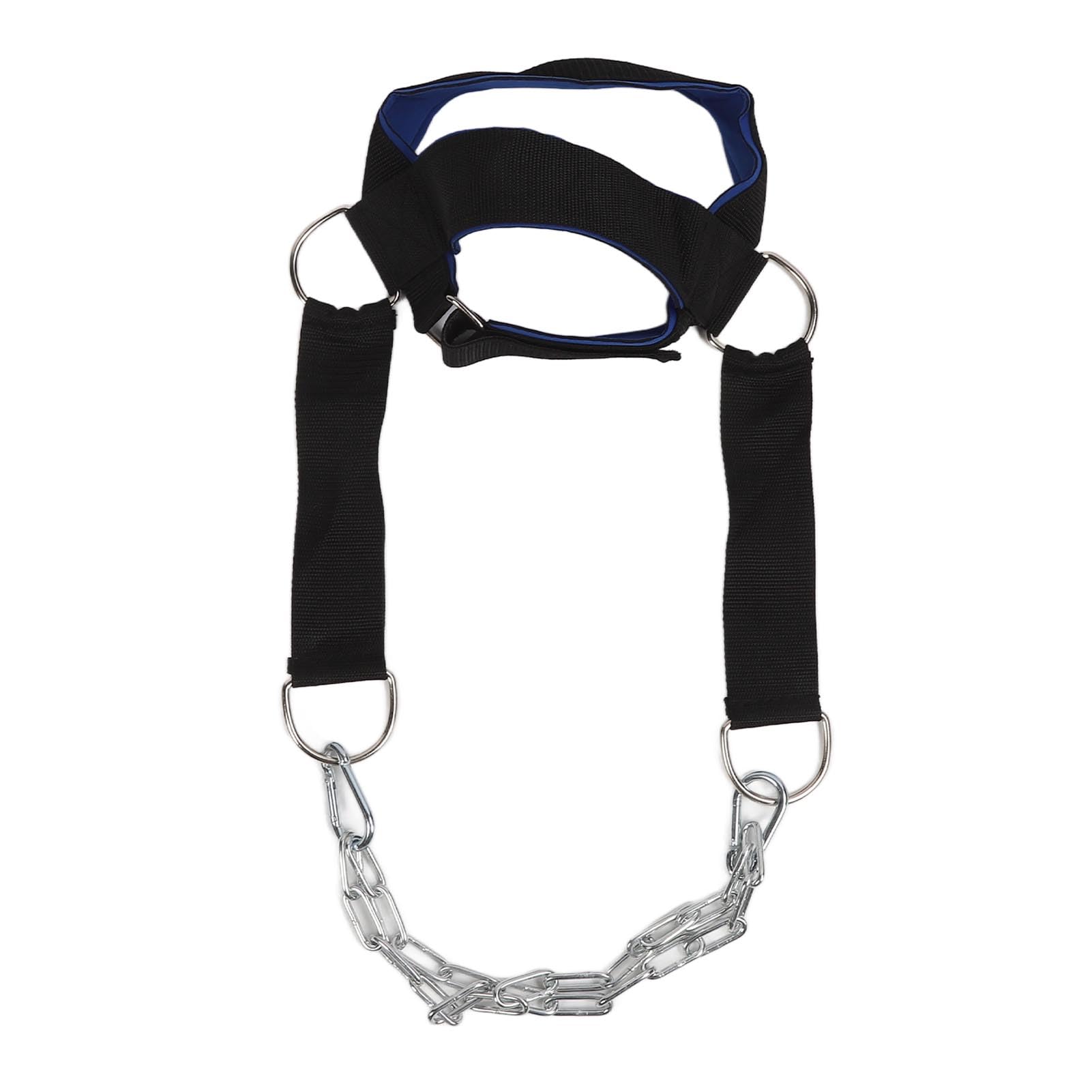 Arnés para el Cuello - Aumenta la Fuerza Central, Apoya la Recuperación de Lesiones - para Gimnasio en Casa - Azul Negro