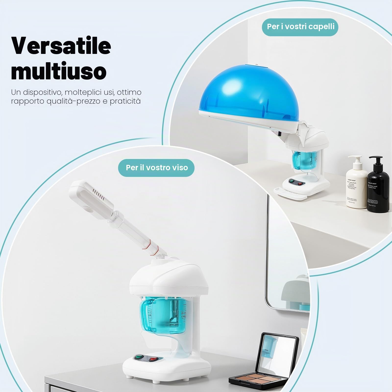 Casco a vapore per capelli, 220 V, salone professionale, ozono per capelli, asciugacapelli, macchina per la cura dei capelli a vapore, con ugello rotante a 360 gradi, per capelli Dye Home Care Heating