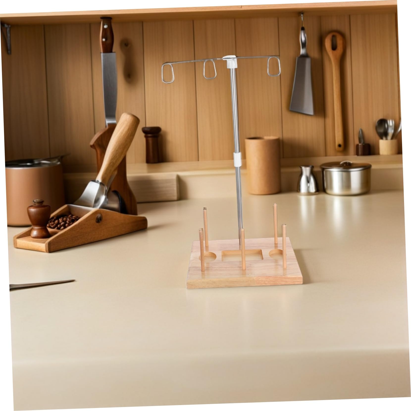 Homoyoyo Supporto per Rocchetto in Legno Porta Rocchetto da Cucito Supporto Porta Filo per Rocchetti Organizer per Filo da Ricamo per Bobina Compatibile Macchine da Cucire Domestiche