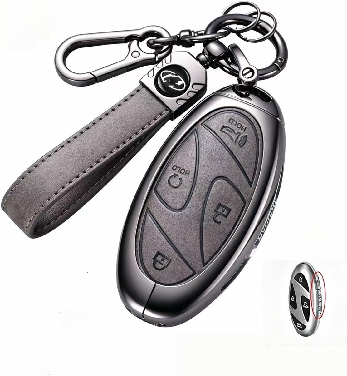 Key Fob Cover for Hyundai Ioniq 5, Ioniq 6, Kona, Tucson, Santa Fe, Premium TPU Protective Shell with Keychain