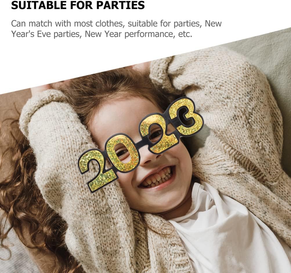 BESTOYARD 1 Pair of Happy New Year Eyeglasses 2023 Party Glasses 2023 Number Glasses Sunglasses Dress Up Eyewear Birthday Graduation New Years Eve Party Supplies 2023 : Clothing, Shoes & Jewelry