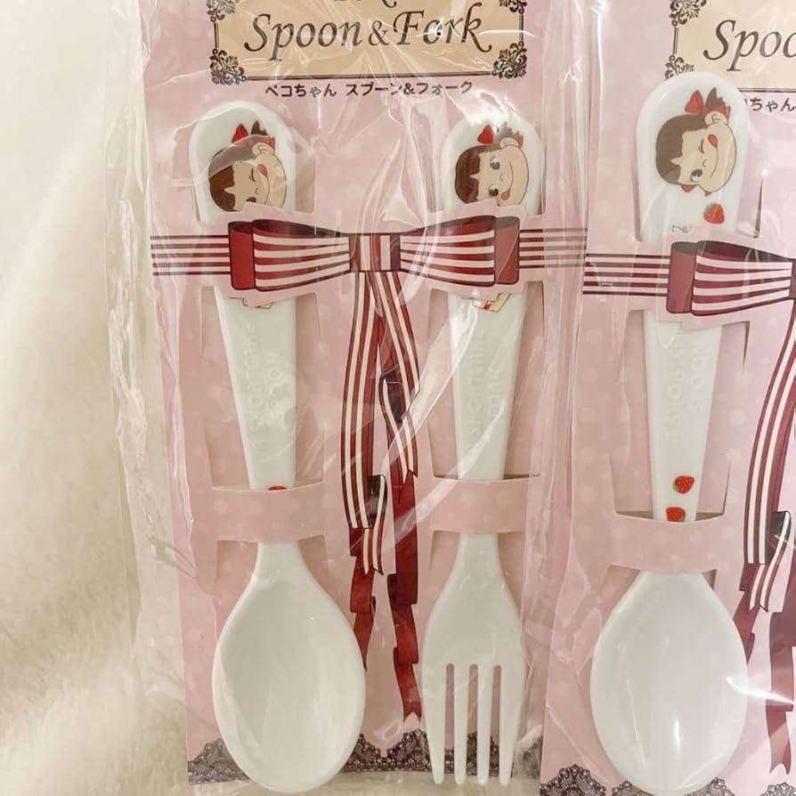Amazon | 不二家 ペコちゃん スプーン&フォーク 3セット