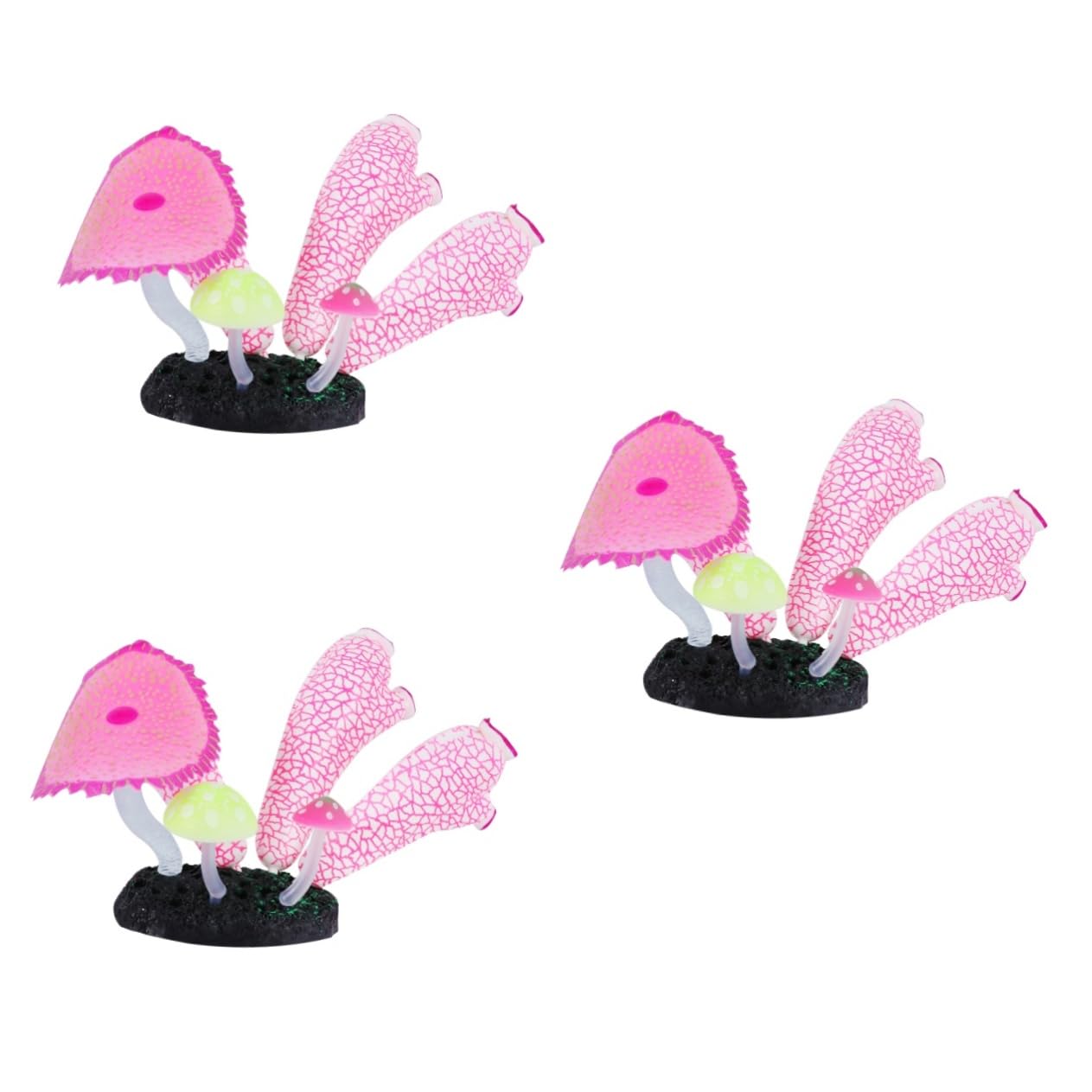 Yardwe 3piezas Coral Artificial para Acuarios Decoración Luminosa De Coral Simulado Colores Aleatorios Accesorio De Paisajismo para Peceras y Caucho Resistente Olores