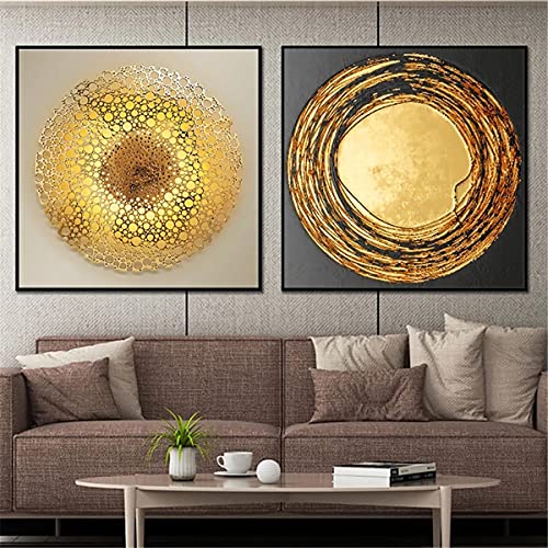 LILHXIU® Abstraktes Gold Poster Leinwand Gemälde Wohnkultur Wandkunst Retro Drucke Vintage Minimalistische Wohnzimmer Büro Wohnkultur ohne Rahmen Cover