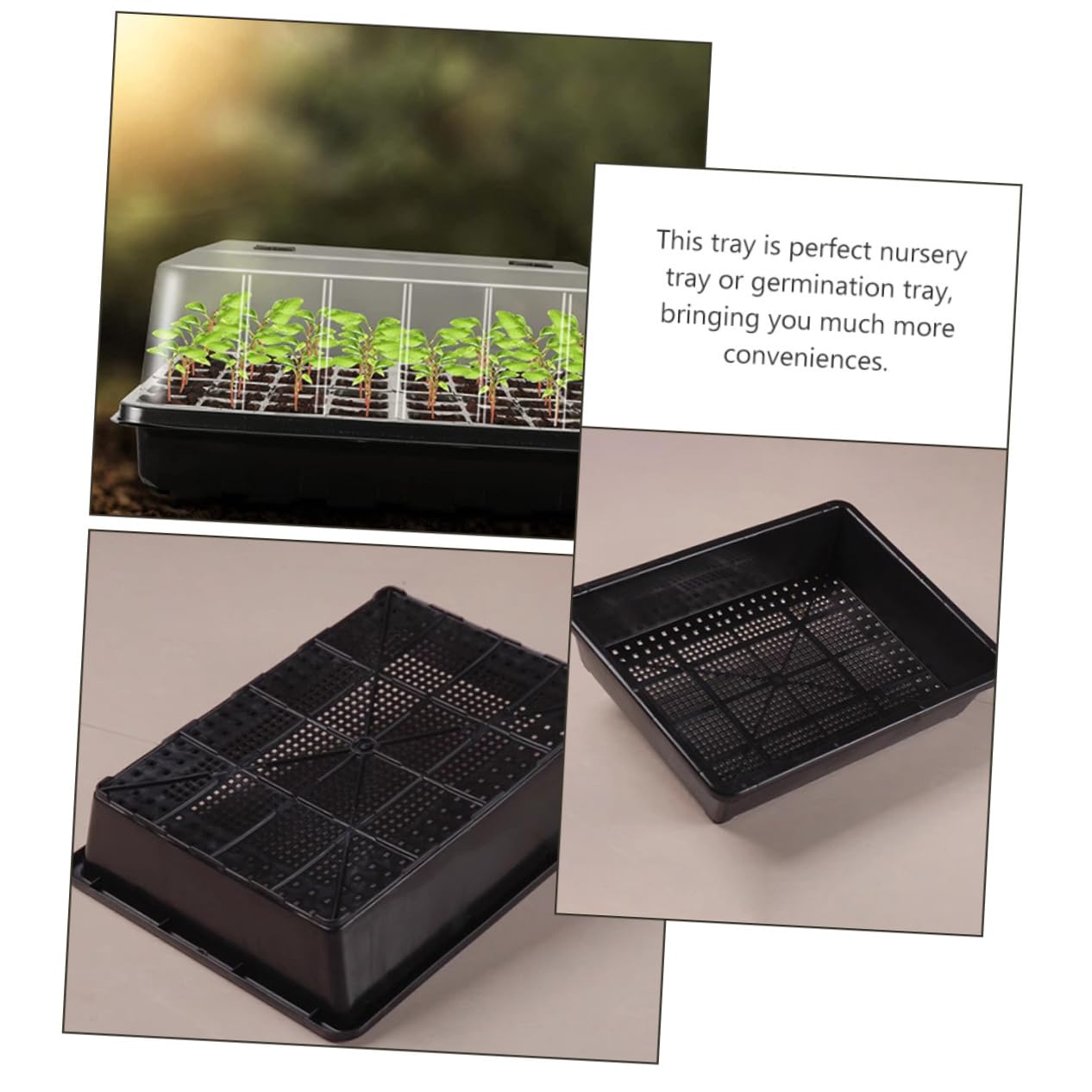 Mipcase Plateau de Semis de Jardin en Plastique avec Couvercle Surélevé