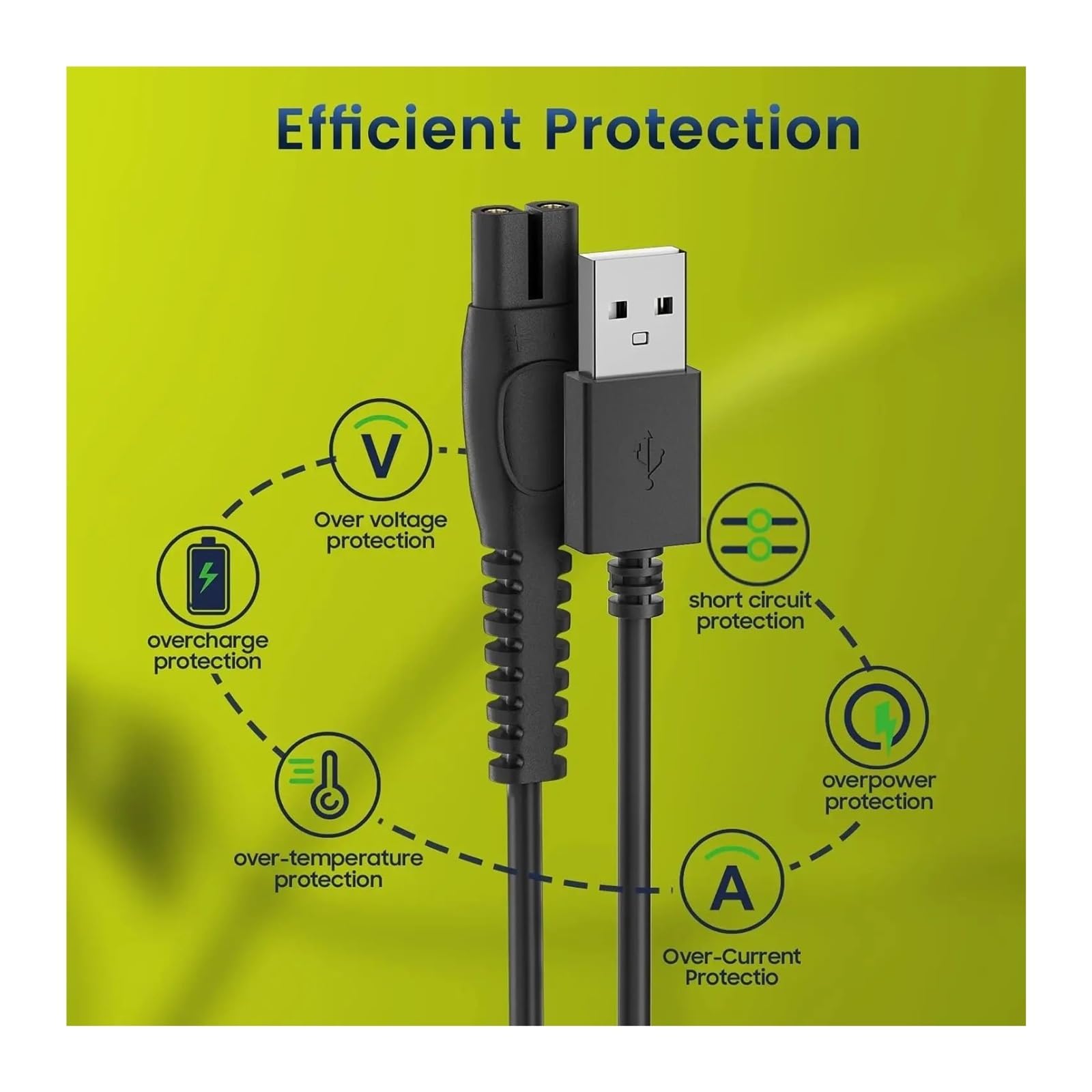 Caricabatterie da 5 V, compatibile con Philips, One Blade QP2724/ QP2734/ QP2834/ QP4530/ QP1924/ S7887/ MG5910/ MG7910/X3001 Trimmer e rasoio elettrico(US)