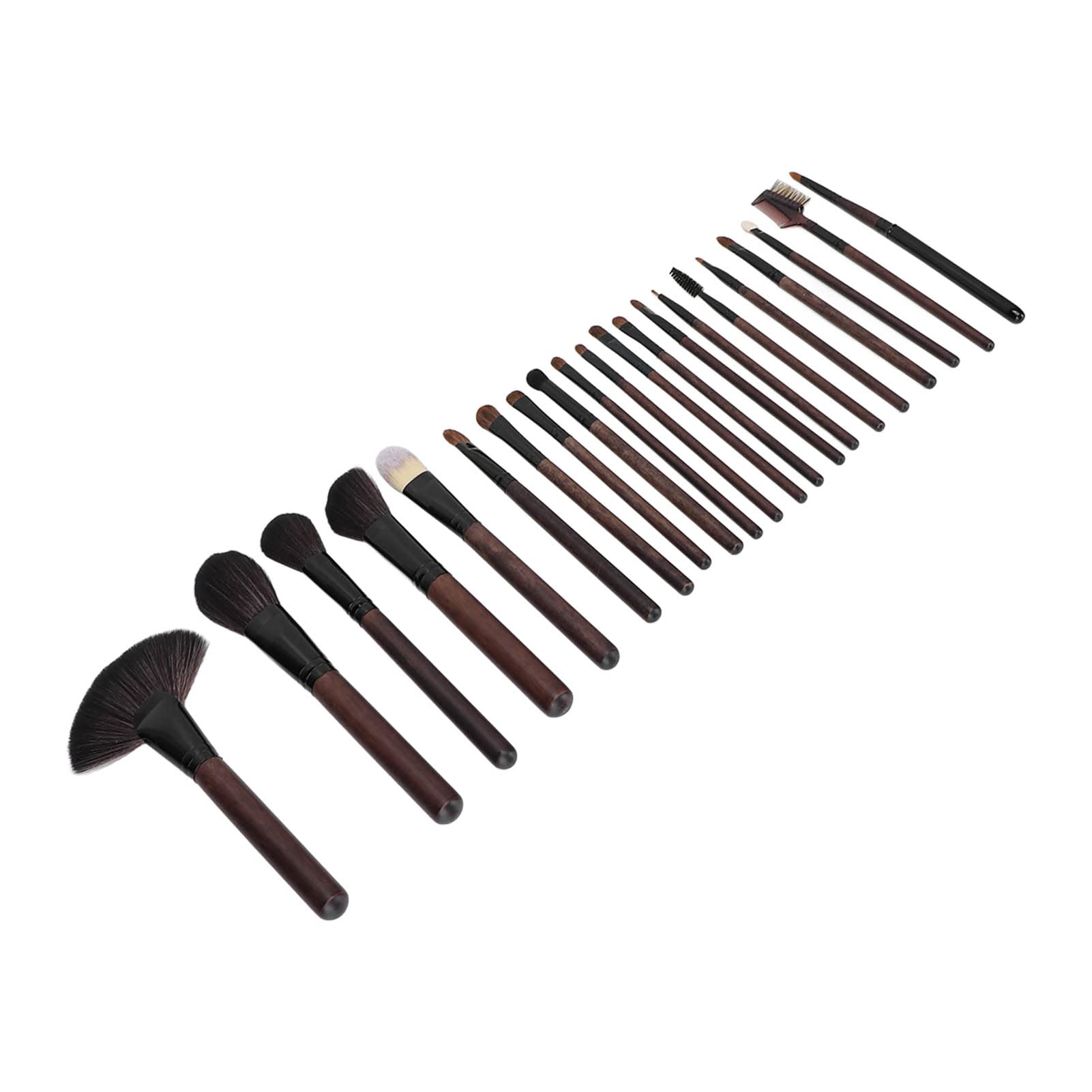 Set di 21 pennelli trucco con manico in legno, kit professionale di pennelli cosmetici per fondotinta, blush e ombretto, setole morbide con borsa di conservazione, per uso