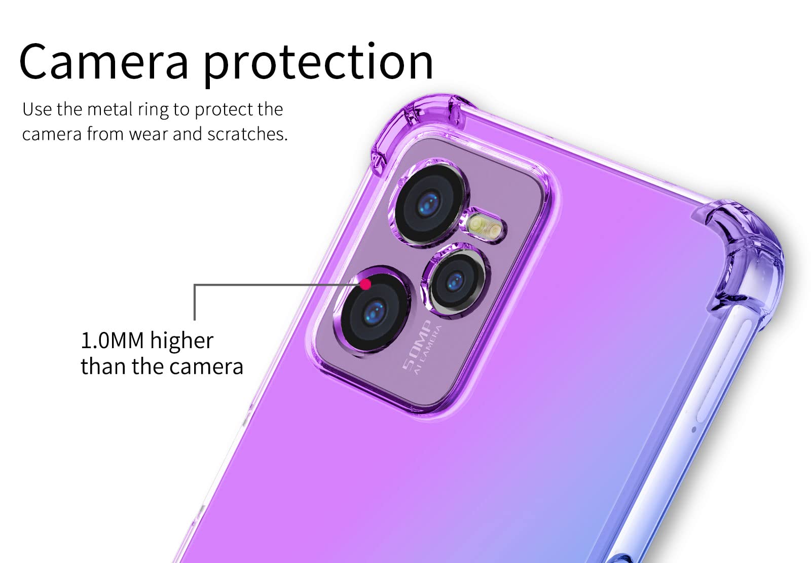 Dedux Cover per Realme C53, Custodia Trasparente Gradiente Protettivo TPU Case, Ultra Sottile Rinforzo a Quattro Angoli Cover (Rosa/Verde