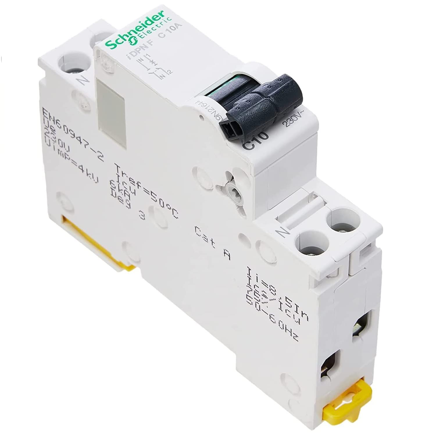 CABLEPELADO Interruptor Automático Magnetotérmico residencial iDPN F | Normas EN 60898-1, CEI 60947-2, CEI 60529 | 6kA | 1P + N | CURVA C | IP20 | 10A