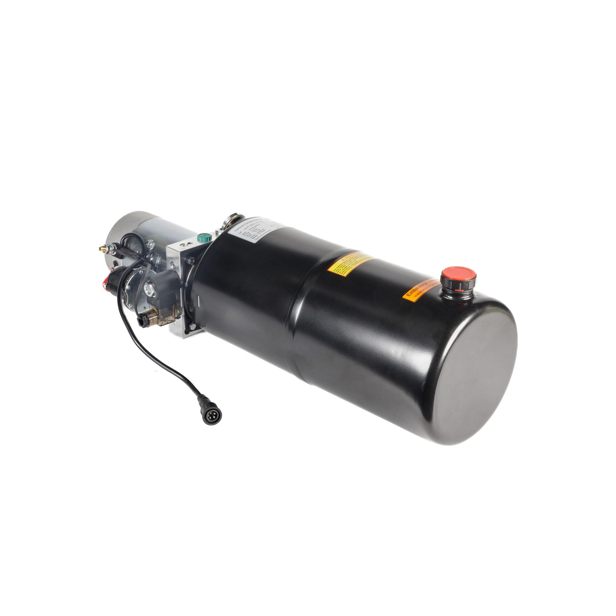 Hydraulikaggregat HYDRAFT, Hydraulikpumpe 12 V 180 bar 2000 Watt mit 10 Liter Stahtank und Kabelfernbedienung Funk (2 x Funkfernbedienung)