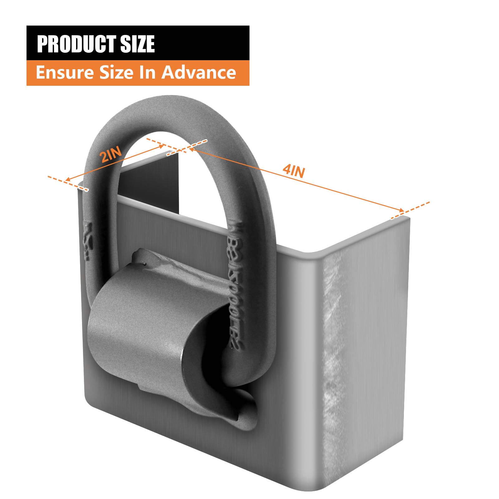 Confezione da 8 tasche saldate in acciaio 2 x 4 con anello a D saldato da 1/2 per rimorchio, resistenti, per tasca standard per pali per rimorchio, anello a D e legno