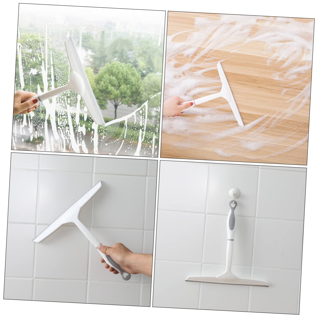 Healeved 2piezas Limpiador De Ventanas Multifuncional Herramienta De Limpieza De Cristales y Mamparas Rasqueta para Vidrios Esponja y Spray para Baños Cocinas y Coches