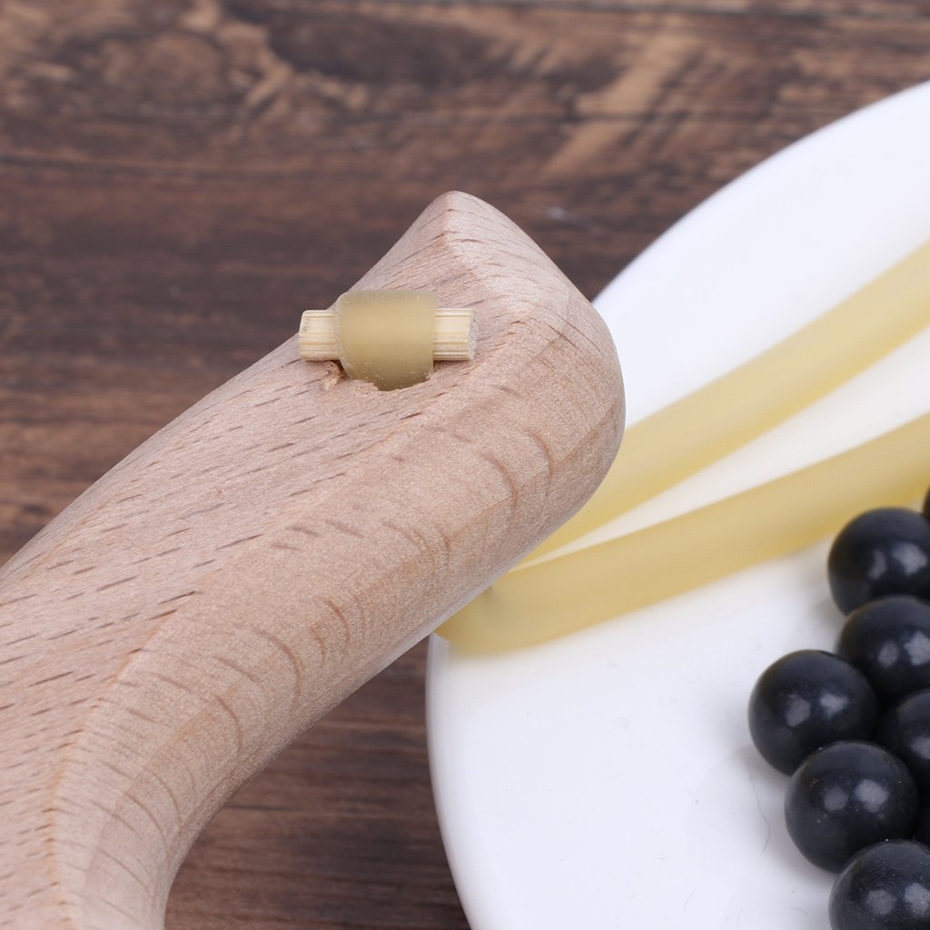 In legno naturale con elastico per caccia all'aperto, giochi sportivi, faggio+gomma